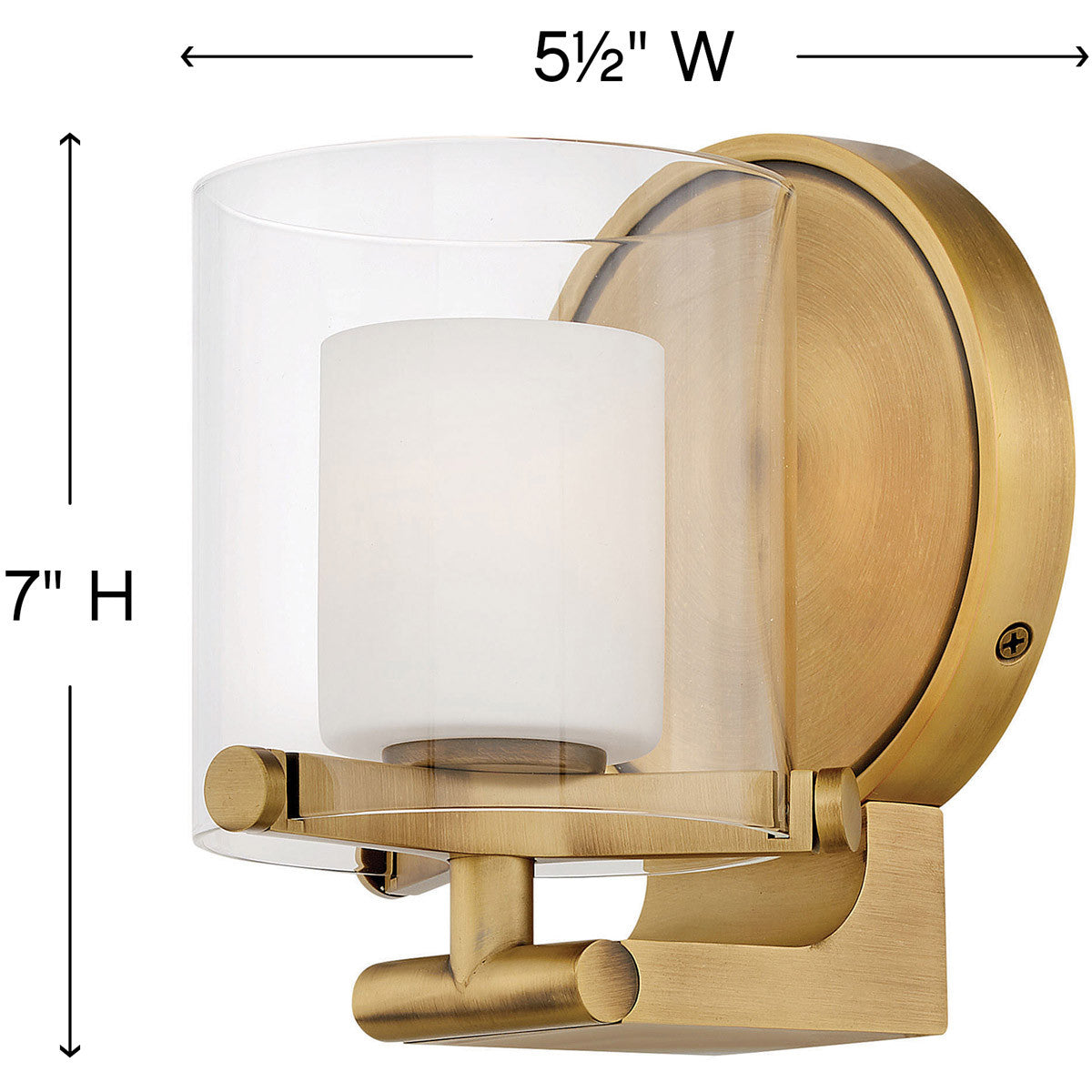 Hinkley Lighting Rixon Single Light Vanity Heritage Brass 5490HB