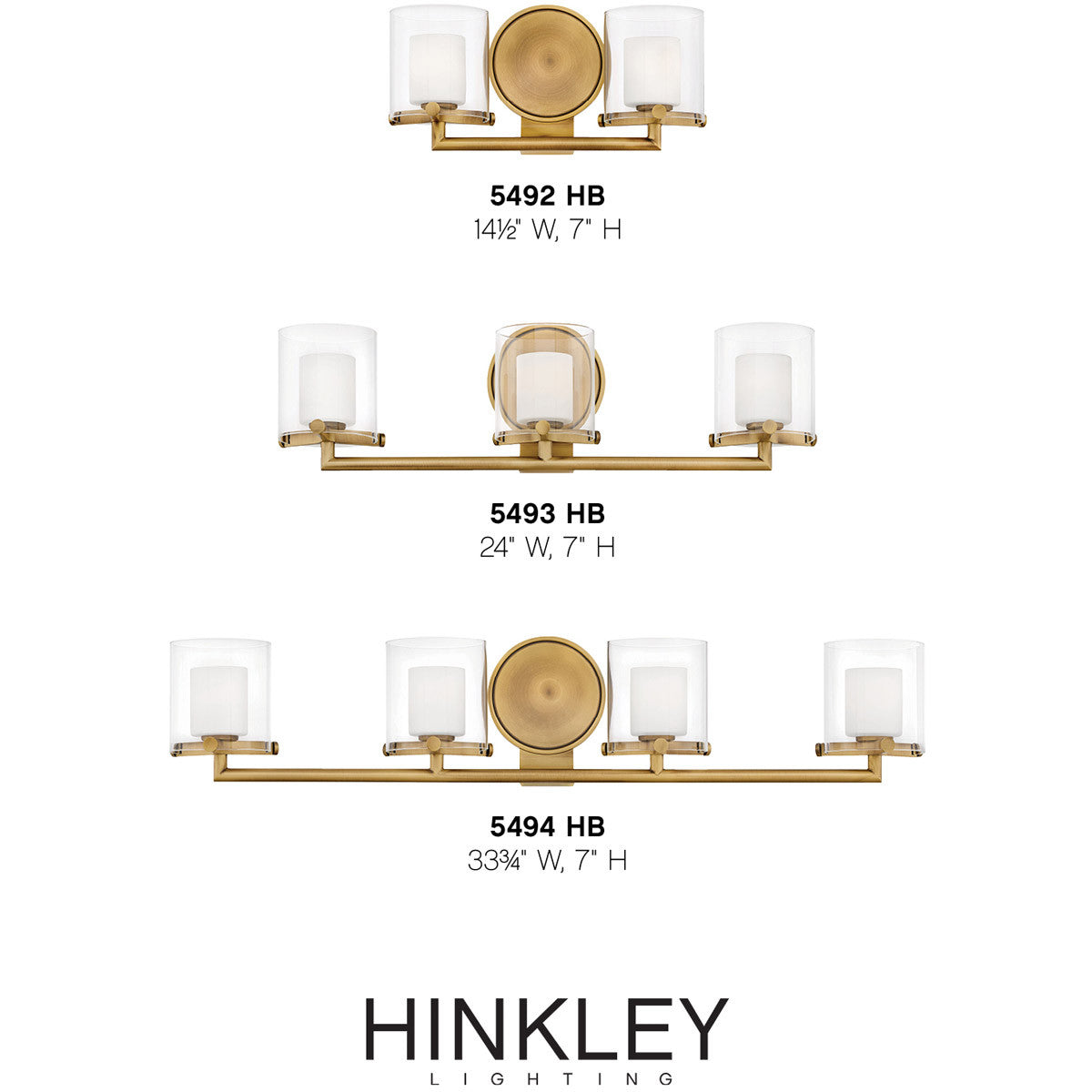 Hinkley Lighting Rixon Two Light Vanity Heritage Brass 5492HB