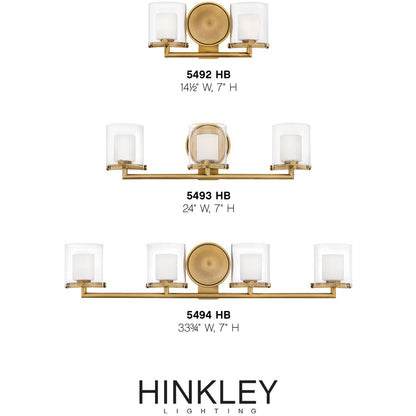 Hinkley Lighting Rixon Two Light Vanity Heritage Brass 5492HB