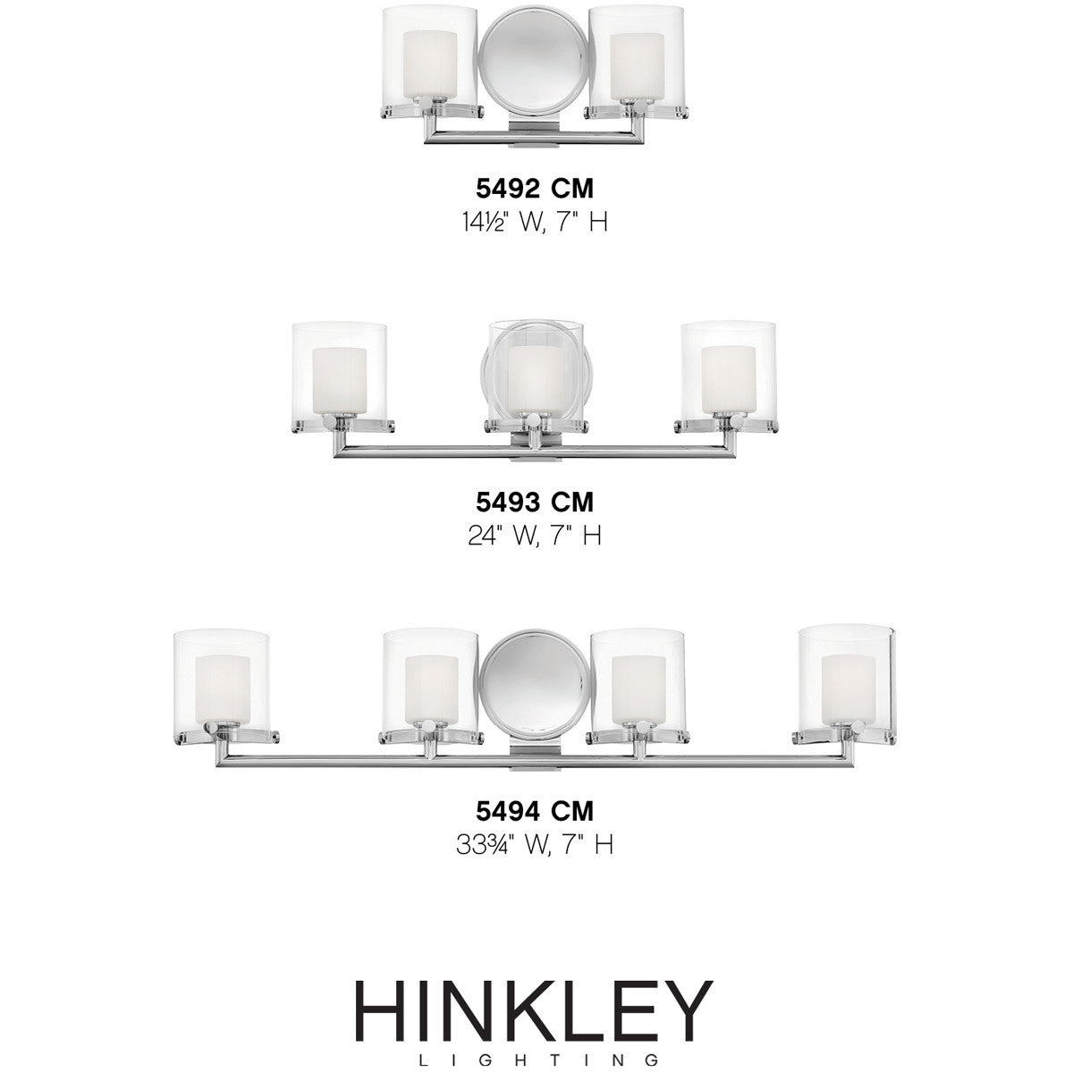 Hinkley Lighting Rixon Three Light Vanity Chrome 5493CM