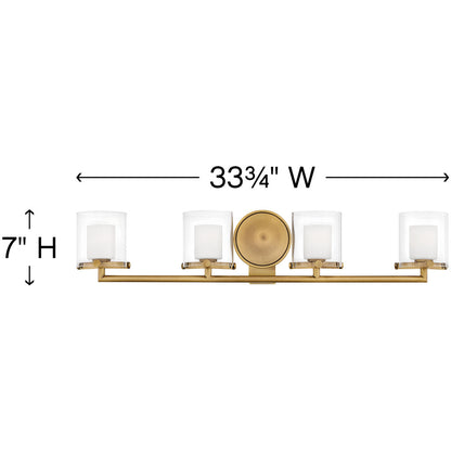 Hinkley Lighting Rixon Four Light Vanity Heritage Brass 5494HB