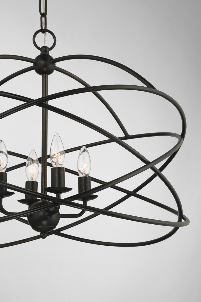 Lumanity Lighting Anson 4-Light Contemporary Statement Chandelier in Painted Oil Rubbed Bronze  L090-0031