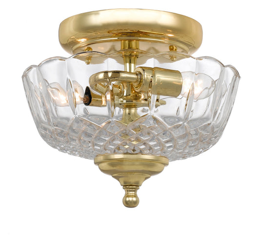 Crystorama Crystorama 2 Light Polished Brass Crystal Ceiling Mount 55-SF-PB