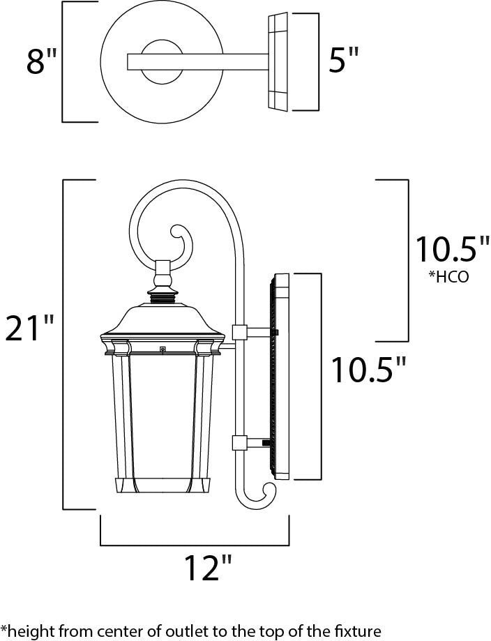 Maxim Dover LED Outdoor Wall Lantern in Bronze 55023CDBZ