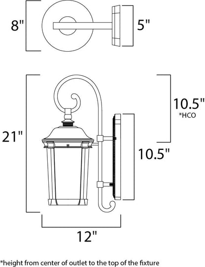 Maxim Dover LED Outdoor Wall Lantern in Bronze 55023CDBZ