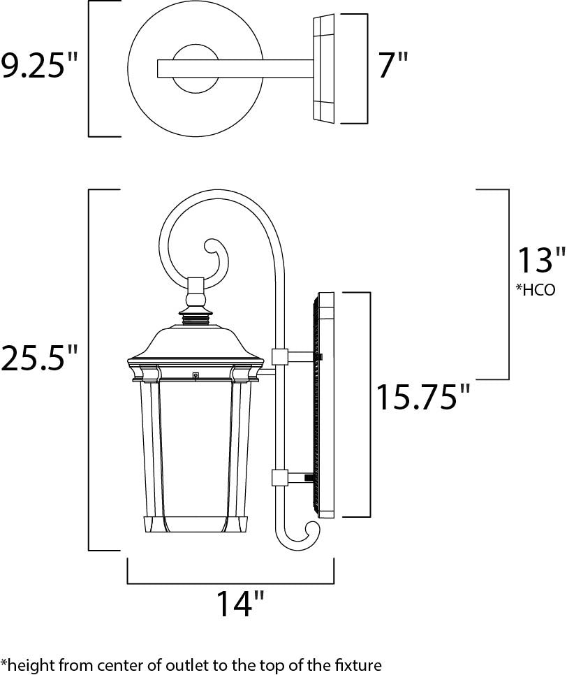 Maxim Dover LED Outdoor Wall Lantern in Bronze 55024CDBZ