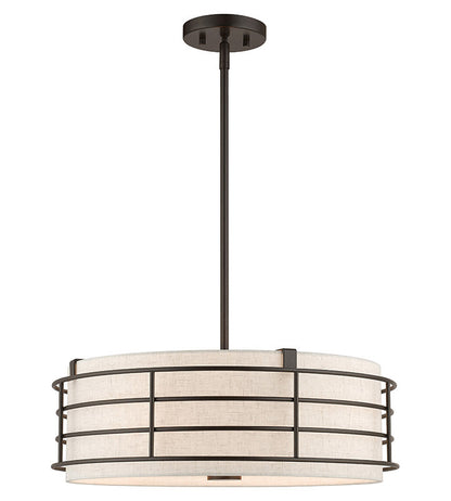 Livex Lighting Blanchard Collection 4 Light English Bronze Pendant Chandelier 55114-92