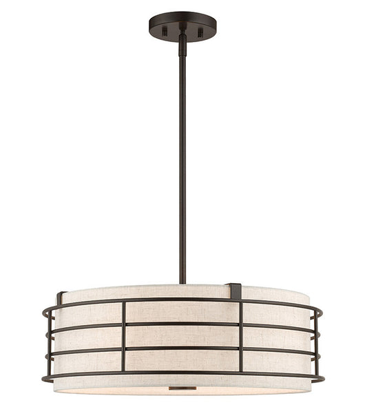 Livex Lighting Blanchard Collection 4 Light English Bronze Pendant Chandelier 55114-92