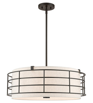 Livex Lighting Blanchard Collection 5 Light English Bronze Pendant Chandelier 55115-92