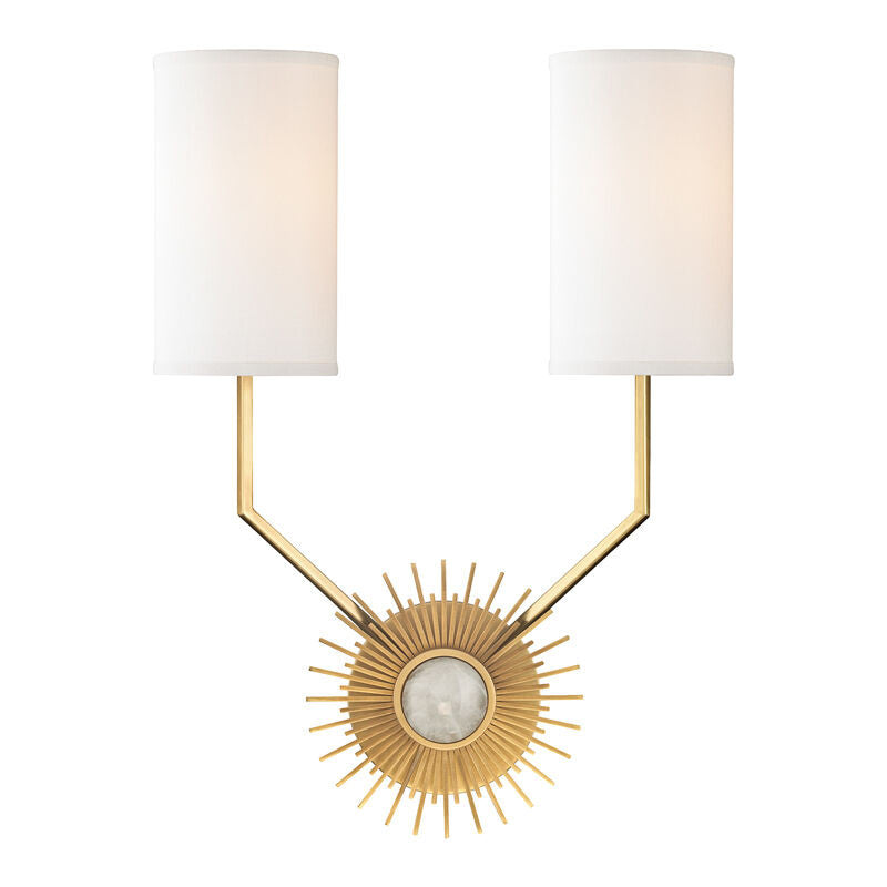 Hudson Valley Lighting Borland Wall Sconce in Aged Brass 5512-AGB