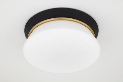 Mitzi 2 Light Flush Mount in Aged Brass/Black H425502-AGB/BK