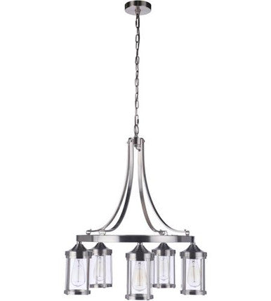 Craftmade Elliot Chandelier 5  Light in Brushed Polished Nickel 55325-BNK