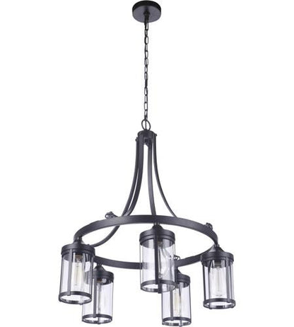 Craftmade Elliot Chandelier 5  Light  Flat Black in Flat Black 55325-FB