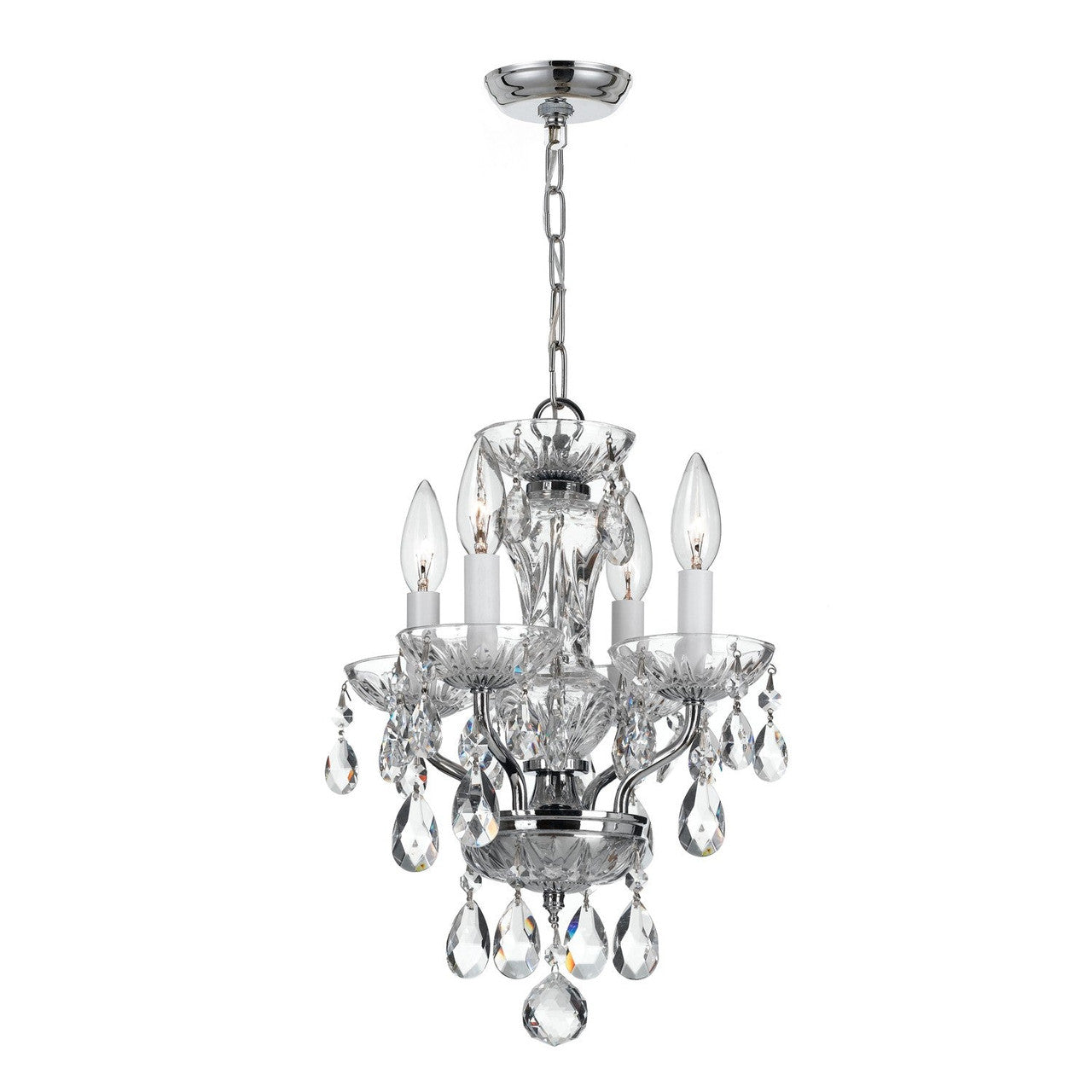 Crystorama Traditional Crystal 4 Light Spectra Crystal Polished Chrome Mini Chandelier 5534-CH-CL-SAQ