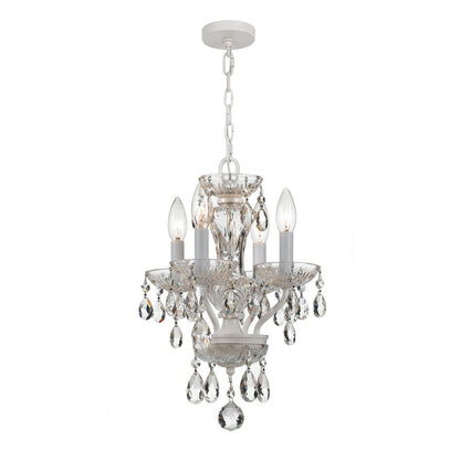 Crystorama Traditional Crystal 4 Light Spectra Crystal Wet White Mini Chandelier 5534-WW-CL-SAQ