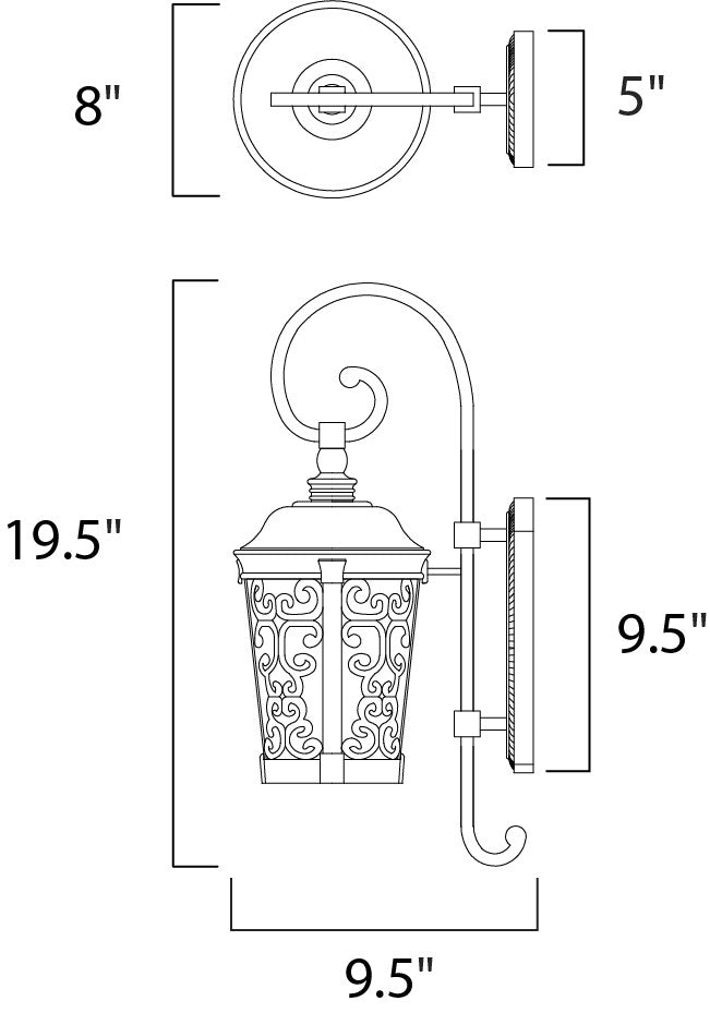 Maxim Whisper Dark Sky LED 1-Light Outdoor Wall Lantern in Bronze 55393BZ