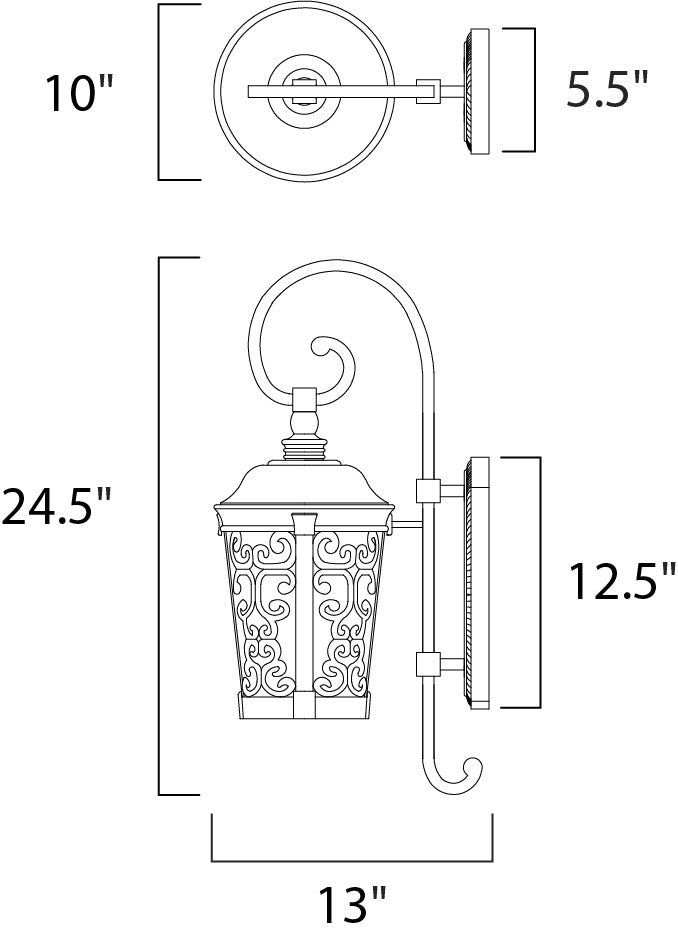 Maxim Whisper Dark Sky LED 1-Light Outdoor Wall Lantern in Bronze 55394BZ