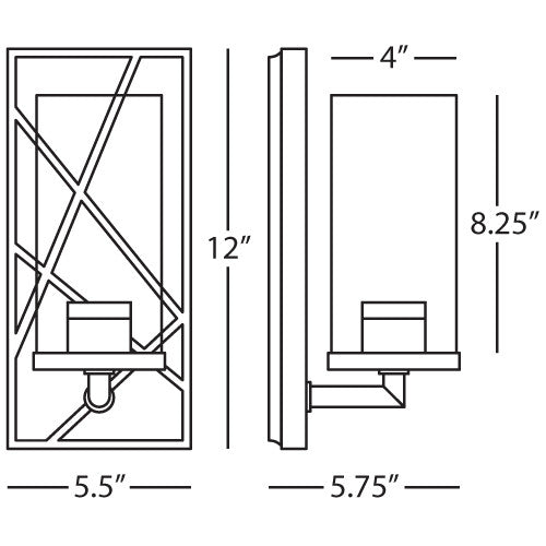 Robert Abbey  Michael Berman Bond Wall Sconce in Driftwood Oak Wood Finish with Blackened Nickel Accents 553