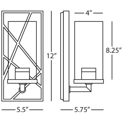 Robert Abbey  Michael Berman Bond Wall Sconce in Driftwood Oak Wood Finish with Blackened Nickel Accents 553