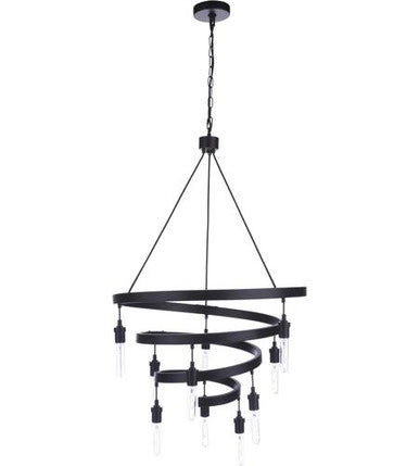 Craftmade Tranquil Chandelier 10  Light  Flat Black in Flat Black 55410-FB