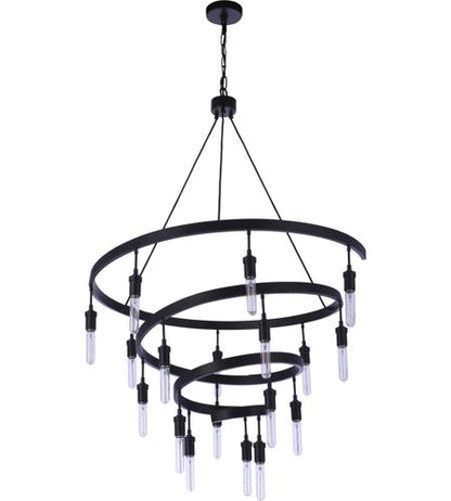 Craftmade Tranquil 18 Light Chandelier, Flat Black in Flat Black 55418-FB