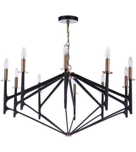 Craftmade The Reserve Chandelier 10  Light  Flat Black / Satin Brass in Flat Black/Painted Nickel 55510-FBSB