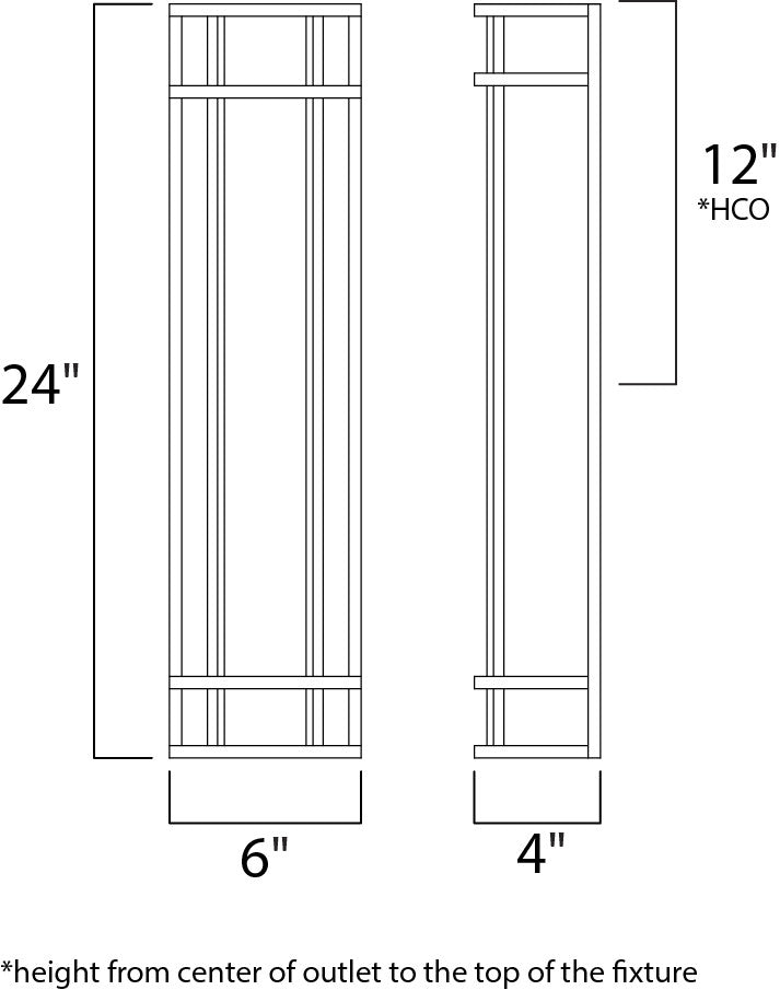 Maxim Moon Ray 24" LED Outdoor Wall Sconce in Bronze 55575WTBZ