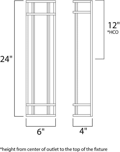 Maxim Moon Ray 24" LED Outdoor Wall Sconce in Bronze 55575WTBZ