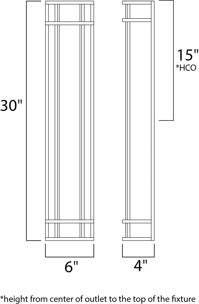 Maxim Moon Ray 30" LED Outdoor Wall Sconce in Bronze 55577WTBZ