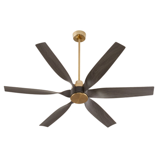 Quorum  Kimbo 60" 6 Blade Fan - Aged Brass 55606-80