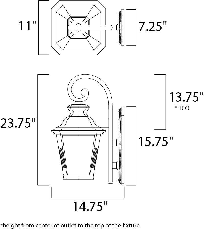 Maxim Knoxville LED 1-Light Outdoor Wall Lantern in Bronze 55627FSBZ