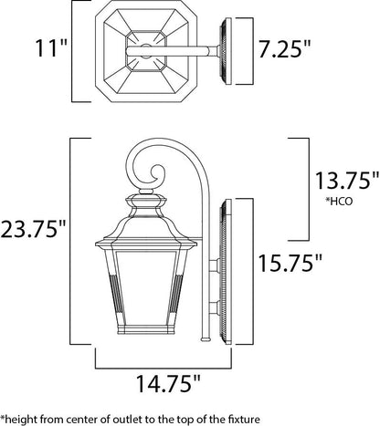 Maxim Knoxville LED 1-Light Outdoor Wall Lantern in Bronze 55627FSBZ