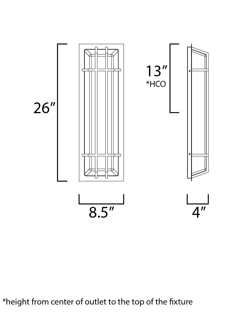 Maxim Trilogy 26" LED Outdoor Wall Sconce in Bronze 55685WTBZ