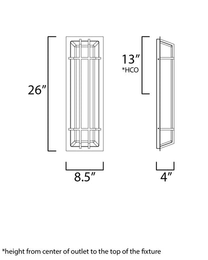 Maxim Trilogy 26" LED Outdoor Wall Sconce in Bronze 55685WTBZ