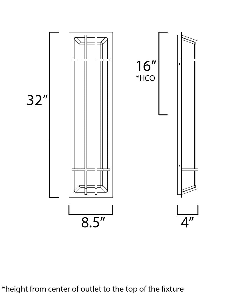 Maxim Trilogy 32" LED Outdoor Wall Sconce in Bronze 55687WTBZ