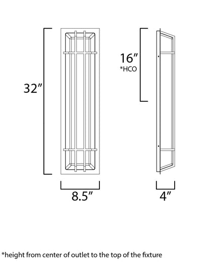 Maxim Trilogy 32" LED Outdoor Wall Sconce in Bronze 55687WTBZ