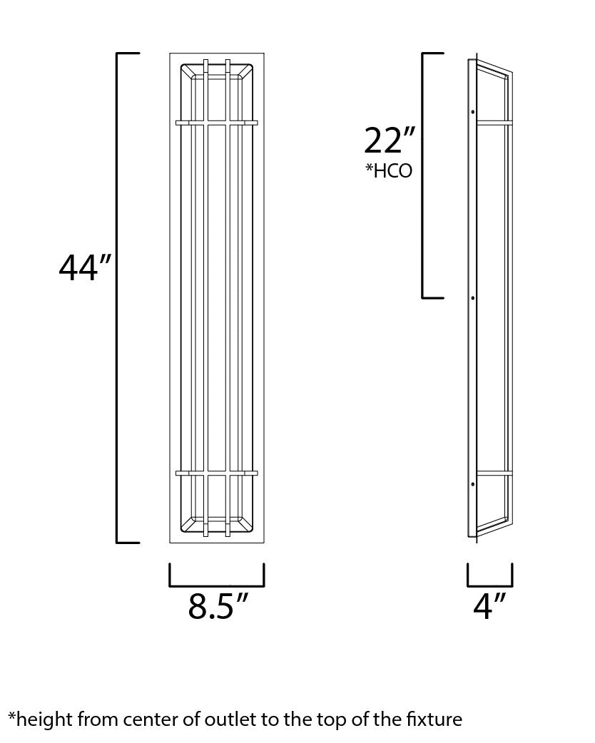 Maxim Trilogy 44" LED Outdoor Wall Sconce in Bronze 55689WTBZ