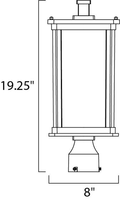 Maxim Terrace LED 1-Light Medium Outdoor Post in Platinum 55750FSPL