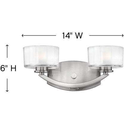 Hinkley Lighting Meridian Two Light Vanity Brushed Nickel 5592BN