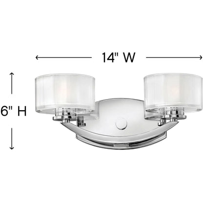 Hinkley Lighting Meridian Two Light Vanity Chrome 5592CM