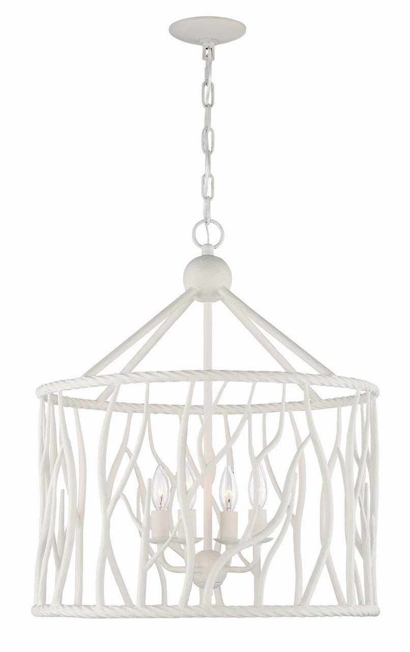 Lumanity Lighting Havershire 4-Light White Statement Chandelier in White Gesso  L098-0033