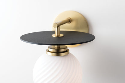 Mitzi 1 Light Wall Sconce in Aged Brass/Black H200101-AGB/BK