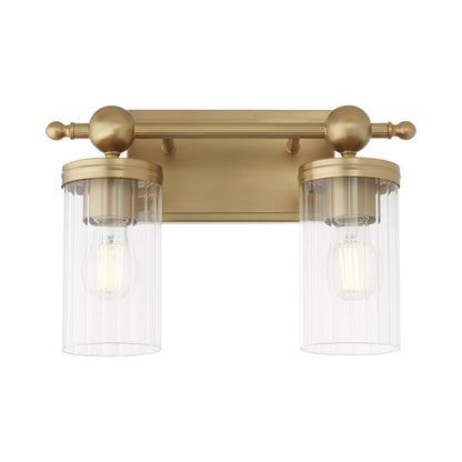 Quorum  Lee Boulevard 2 Light Vanity Wall Mount - Aged Brass 560-2-80