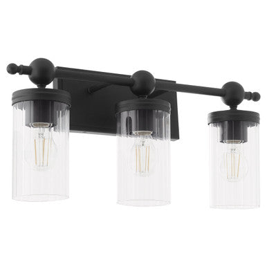 Quorum  Lee Boulevard 3 Light Vanity Wall Mount - Matte Black 560-3-59