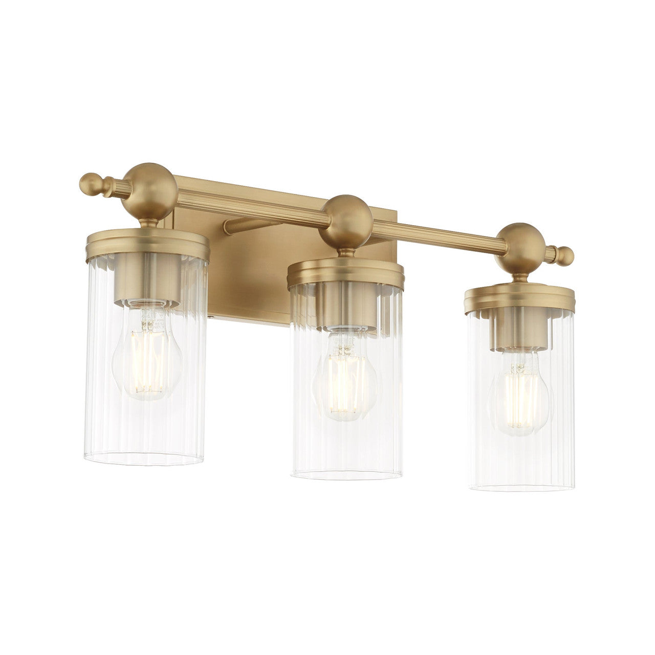 Quorum  Lee Boulevard 3 Light Vanity Wall Mount - Aged Brass 560-3-80