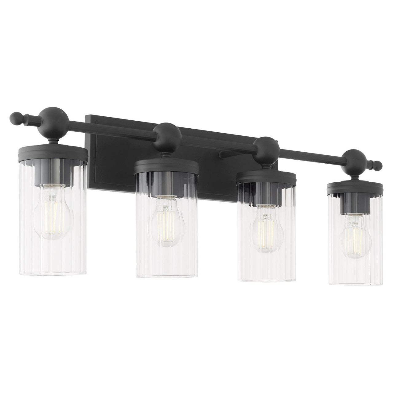 Quorum  Lee Boulevard 4 Light Vanity Wall Mount -Matte Black 560-4-59