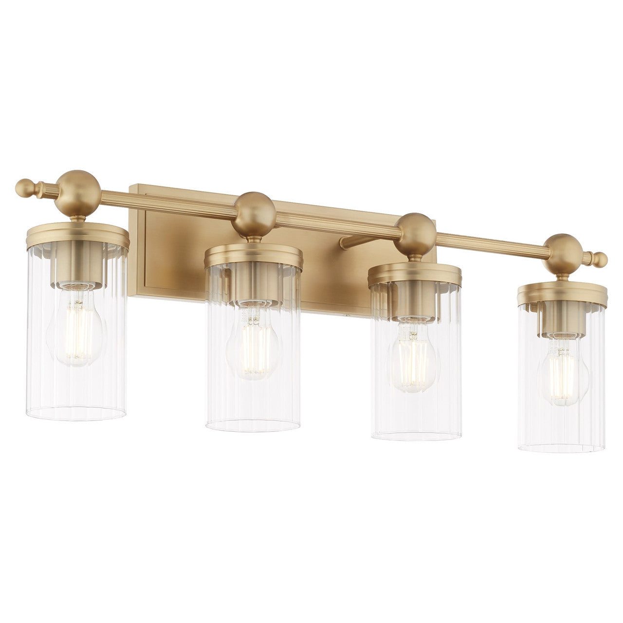 Quorum  Lee Boulevard 4 Light Vanity Wall Mount - Aged Brass 560-4-80