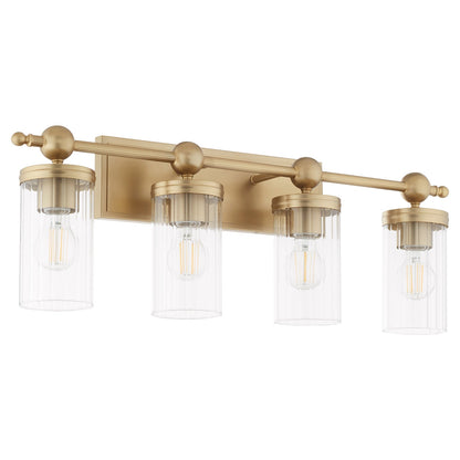 Quorum  Lee Boulevard 4 Light Vanity Wall Mount - Aged Brass 560-4-80