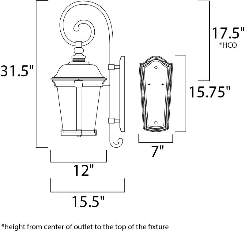 Maxim Dover LED 1-Light Outdoor Wall Lantern in Bronze 56095FSBZ