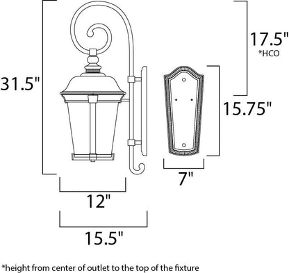 Maxim Dover LED 1-Light Outdoor Wall Lantern in Bronze 56095FSBZ